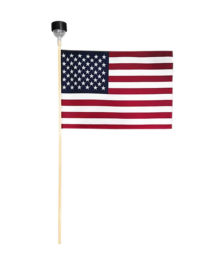 12"x18" US Cemetery Flag with Solar Light