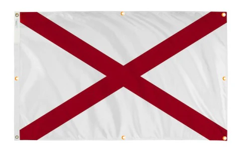 Alabama Flag with Grommets Along the Edges for Wall Hanging - Image 4