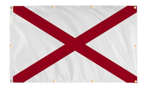 Alabama Flag with Grommets Along the Edges for Wall Hanging - Image 5
