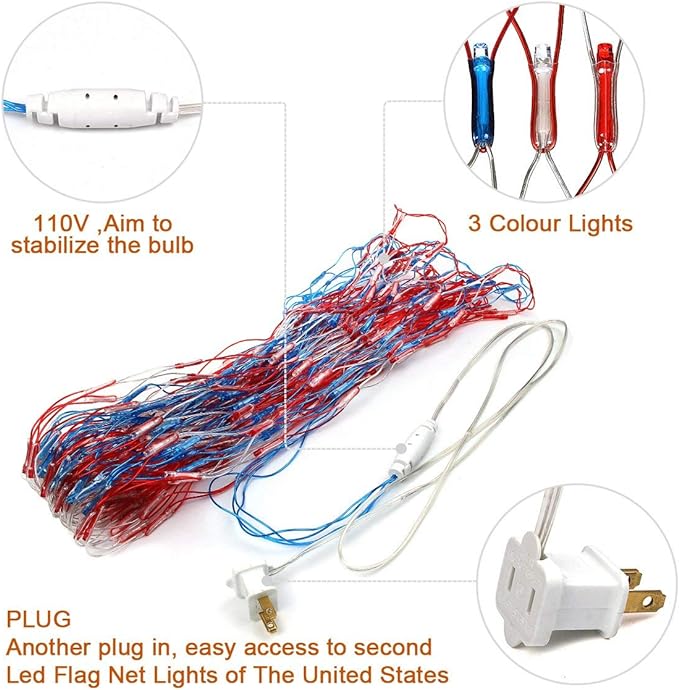 American Flag LED String Lights - Image 4