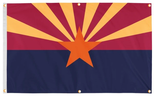 Arizona Flag with Grommets Along the Edges for Wall Hanging - Image 4