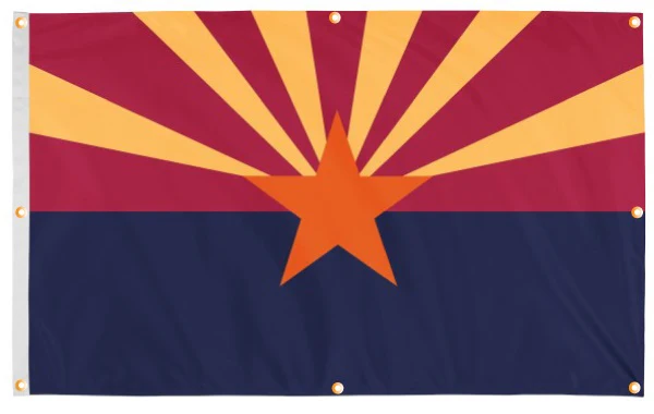 Arizona Flag with Grommets Along the Edges for Wall Hanging - Image 5