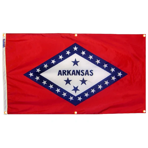 Arkansas Flag with Grommets Along the Edges for Wall Hanging - Image 3