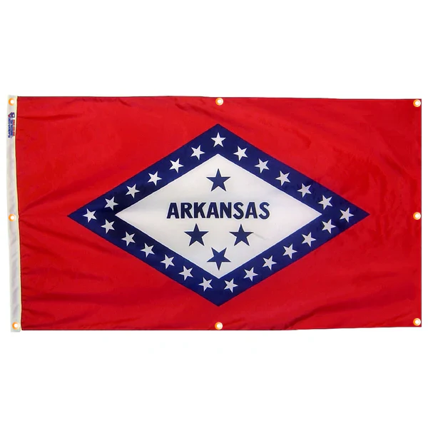 Arkansas Flag with Grommets Along the Edges for Wall Hanging - Image 4