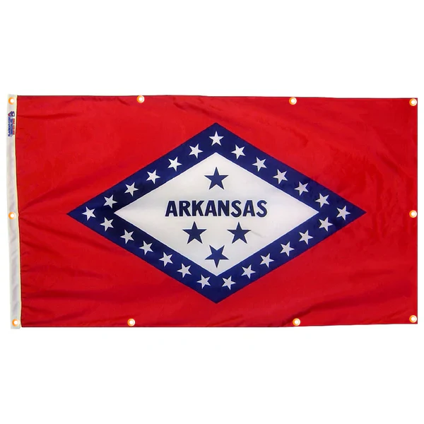 Arkansas Flag with Grommets Along the Edges for Wall Hanging - Image 5