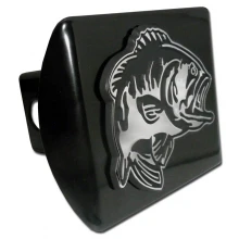 Bass Fish Chrome Emblem