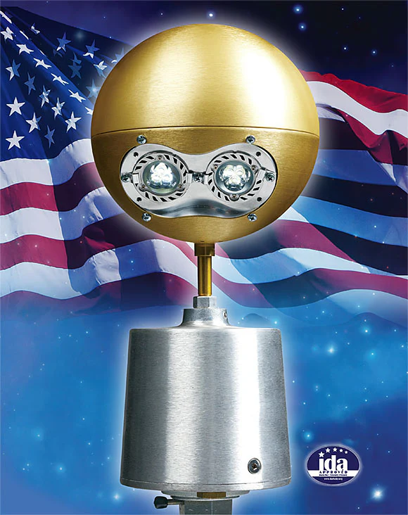 Beacon External Halyard Wired Flagpole Lighting for 30' Flagpole - Gold