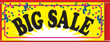 Big Sale Confetti Banner - 3'x8'