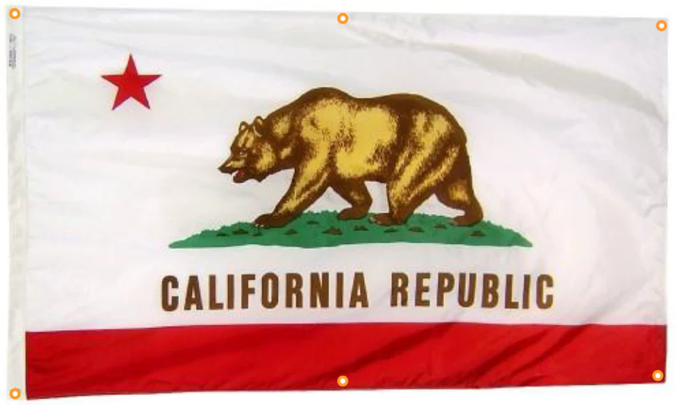 California Flag With Grommets Along with Edges for Wall Hanging - Image 3
