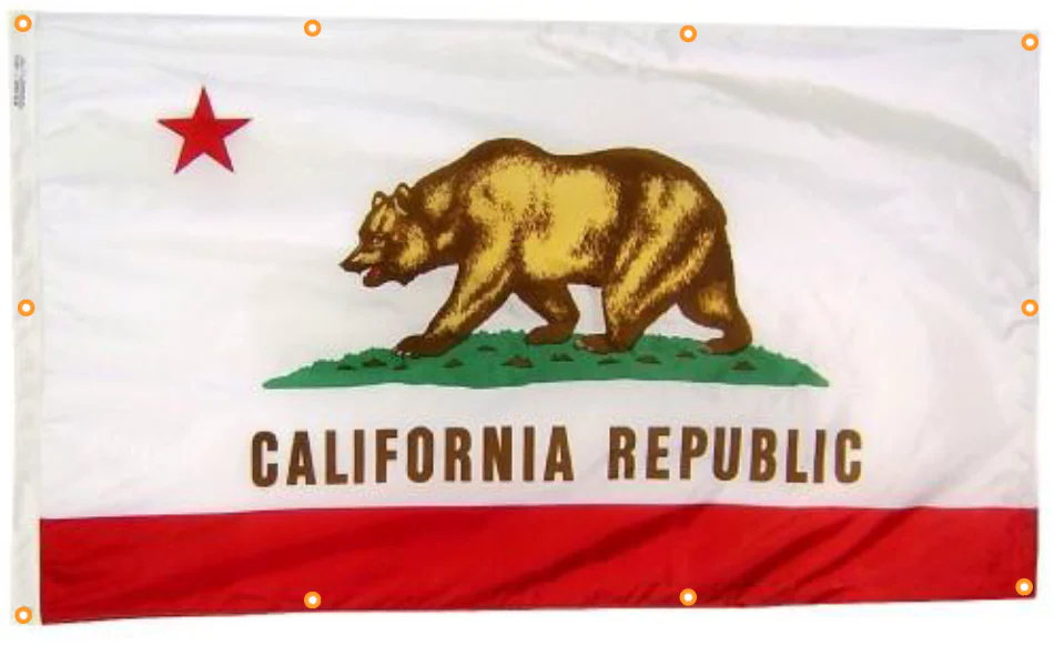 California Flag With Grommets Along with Edges for Wall Hanging - Image 5