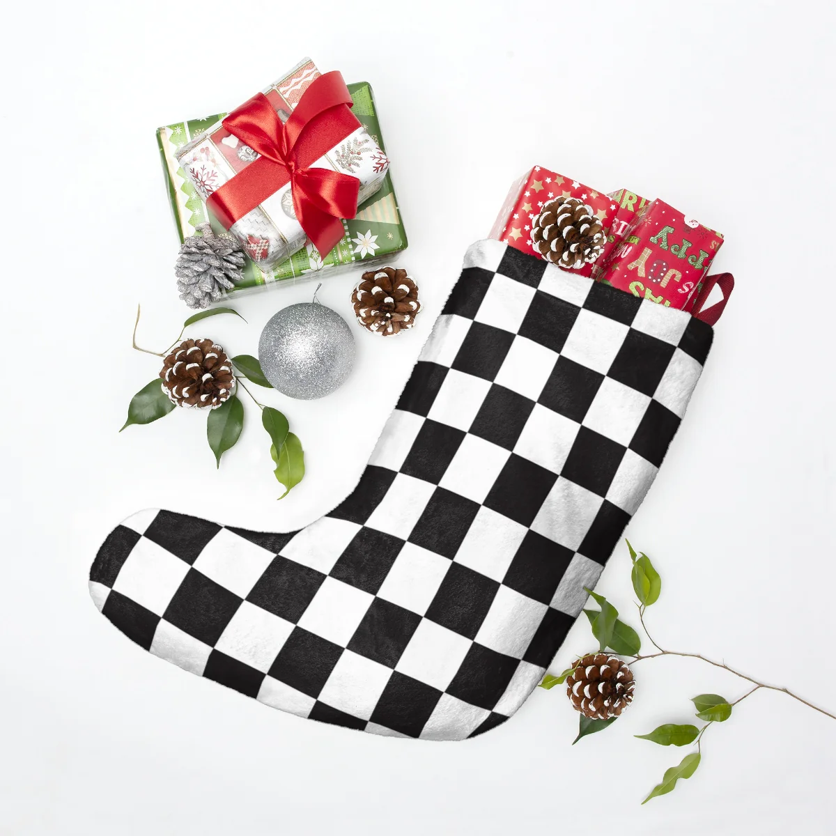 Checkered Christmas Stockings - Image 3