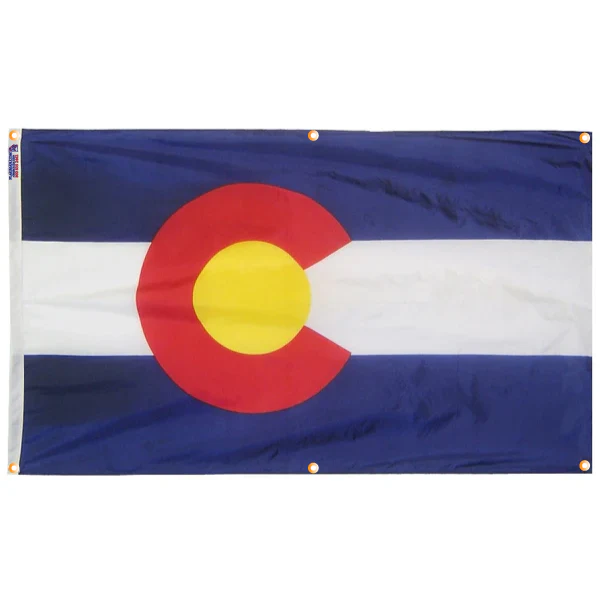 Colorado Flag with Grommets Along the Edges for Wall Hanging - Image 3