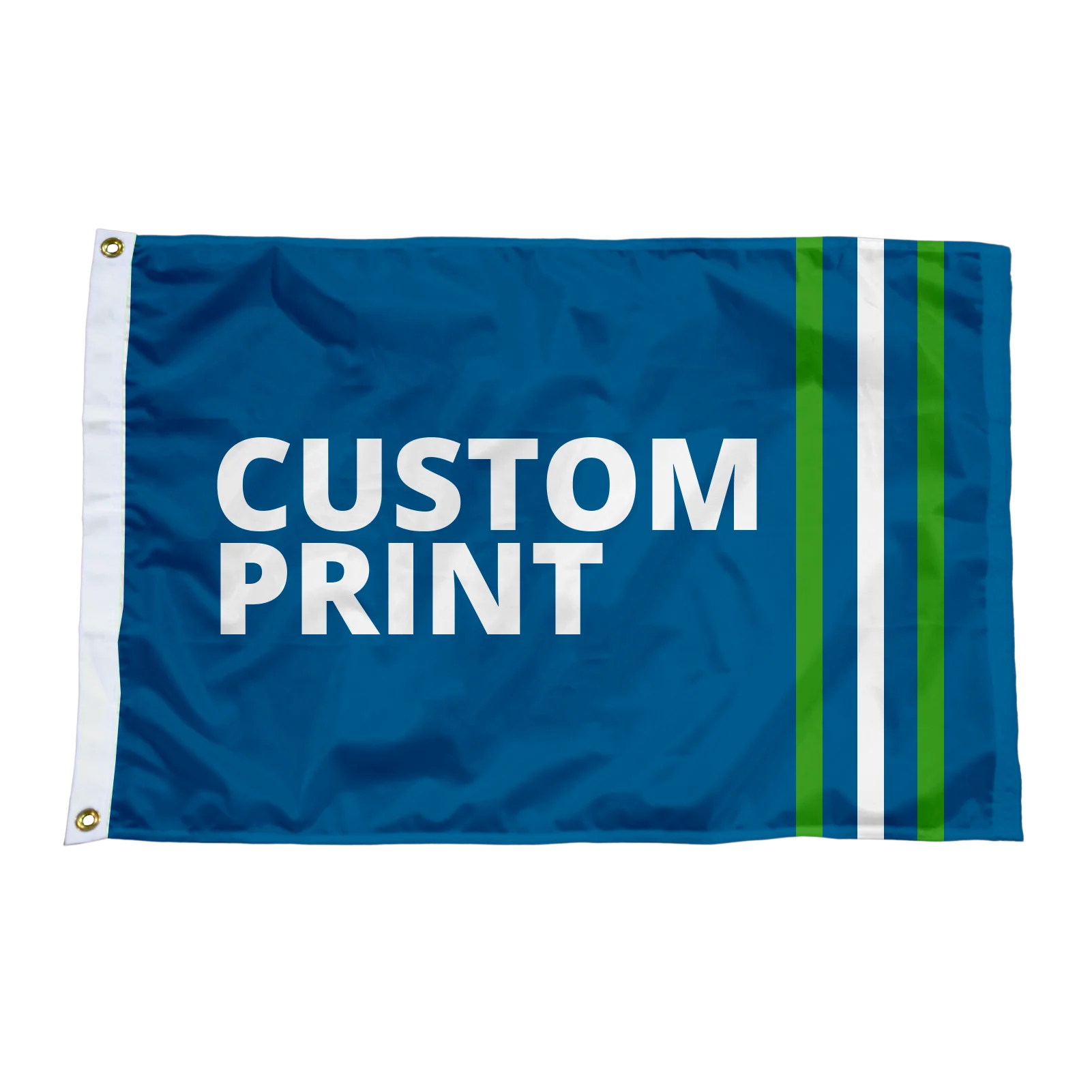 Custom Printed Golf Flag with Heading & Grommets - 14"x20" - Single Reverse