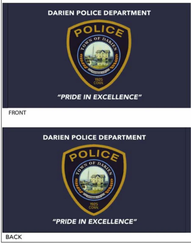 Darien Police Department Printed Parade Flag - 3'x5' - Double Sided w/ Liner - Pole Hem