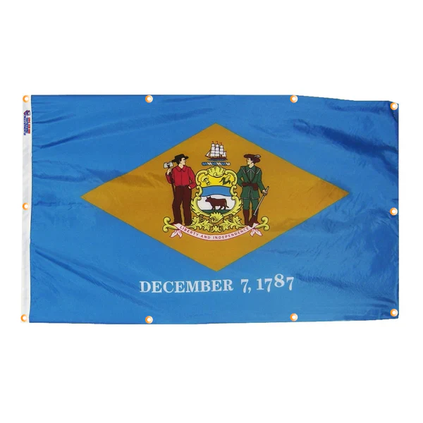 Delaware Flag with Grommets Along the Edges for Wall Hanging - Image 5