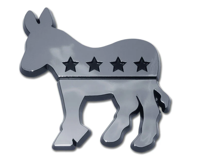 Democratic Chrome Auto Emblem *Clearance*