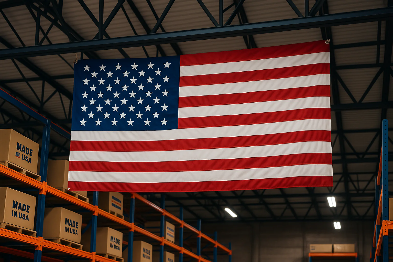 Double Sided American Flag for Horizontal Viewing *Made in USA*