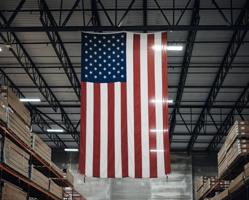 Double Sided American Flag for Vertical Viewing *Made in USA* - Image 2