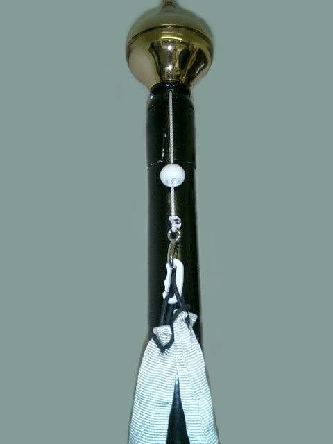 Fiberglass Flagpole - 60' - Internal Winch - Black - Hinge Base - 2 Piece *Clearance*