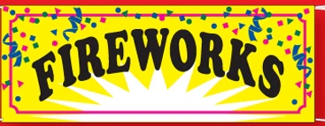 Fireworks Confetti Banner - 3'x8'