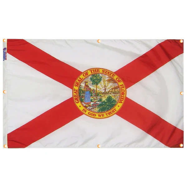 Florida Flag with Grommets Along the Edges for Wall Hanging - Image 4
