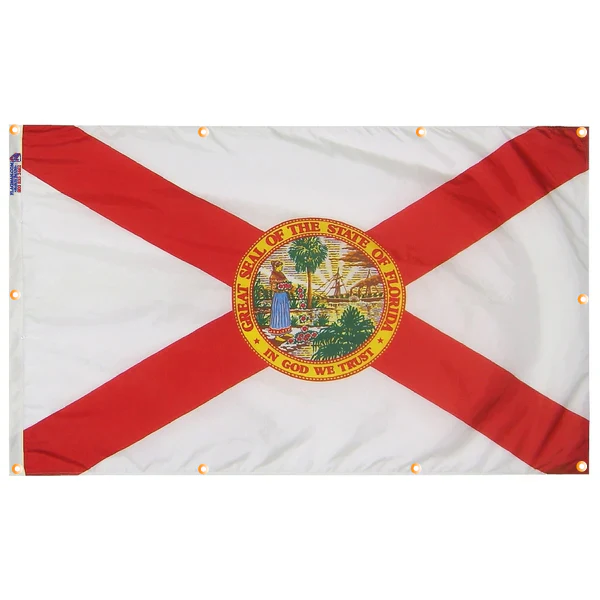 Florida Flag with Grommets Along the Edges for Wall Hanging - Image 5