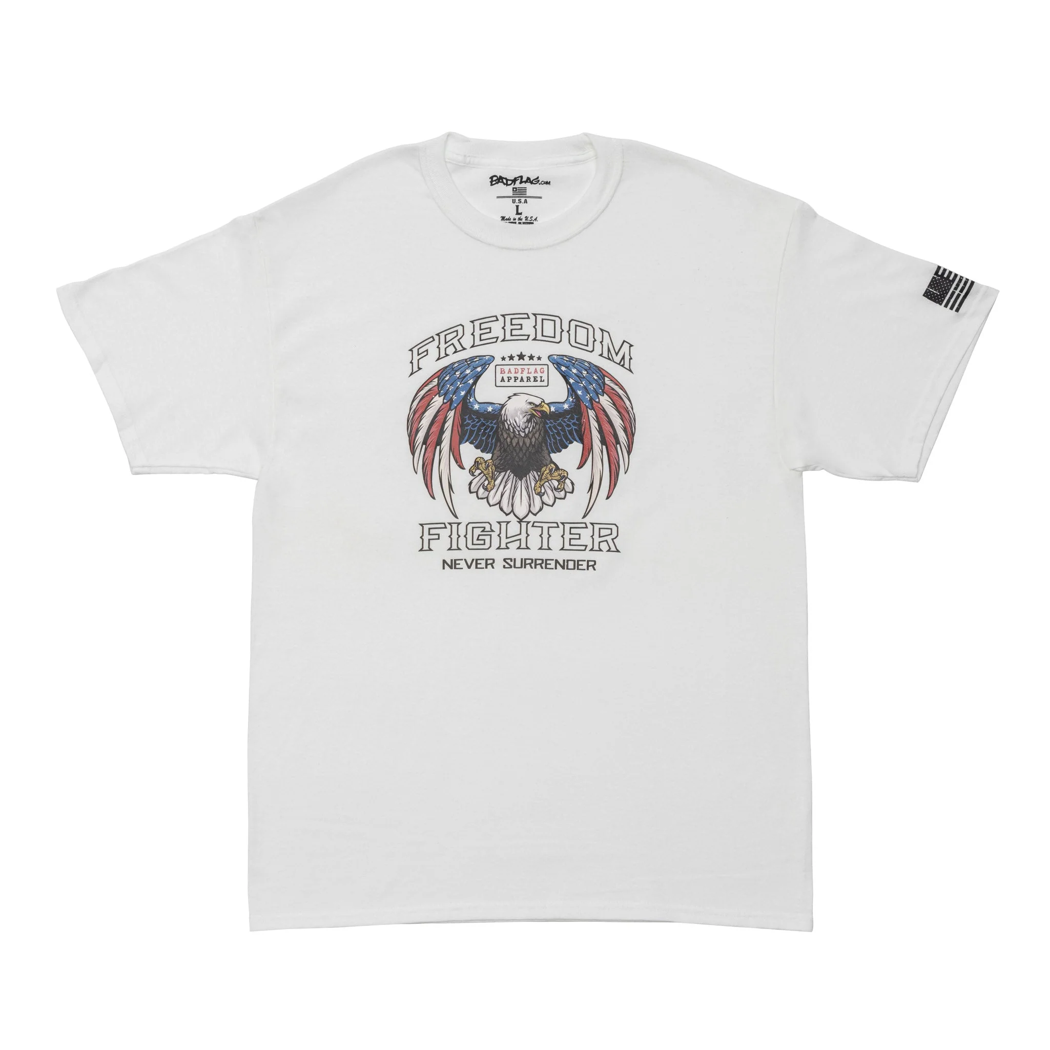 Freedom Fighter Graphic Tee-white *BadFlag* - Image 2