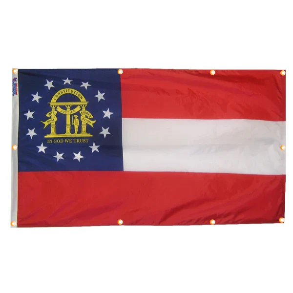Georgia Flag with Grommets Along the Edges for Wall Hanging - Image 5