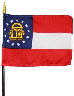 Georgia Stick Flag 4"x6"