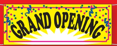 Grand Opening Confetti Banner - 3'x8'