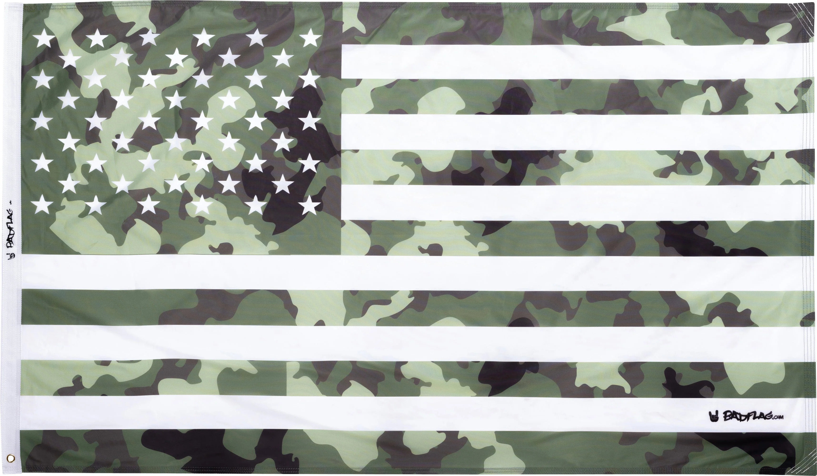 Green Jungle Camo American Flag *BadFlag*