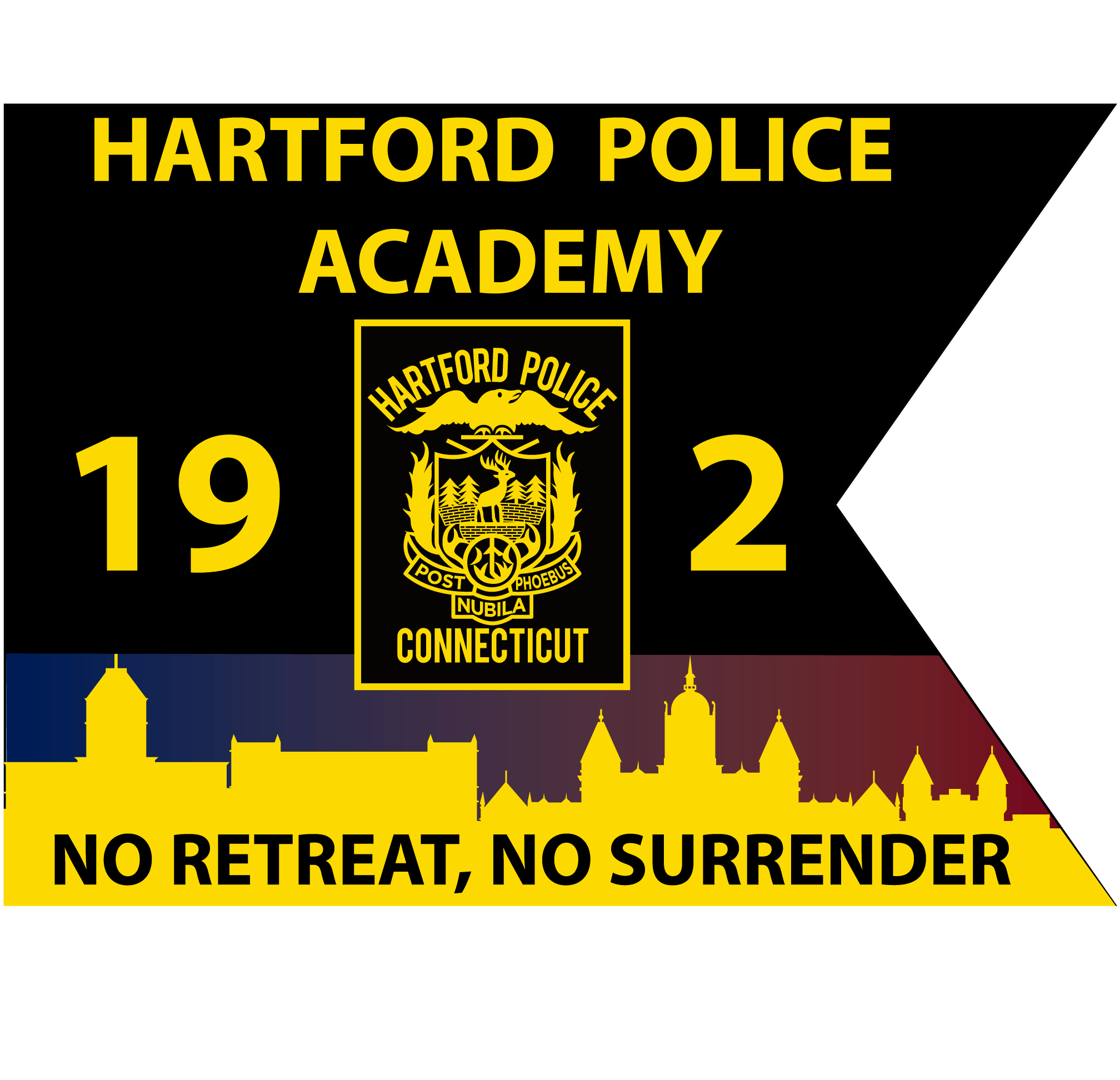 Hartford Police Academy Guidon - 20"x27" - Nylon - Double Sided w/ Interliner - Pole Hem