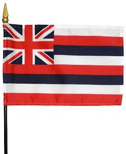 Hawaii Stick Flag 4"x6"