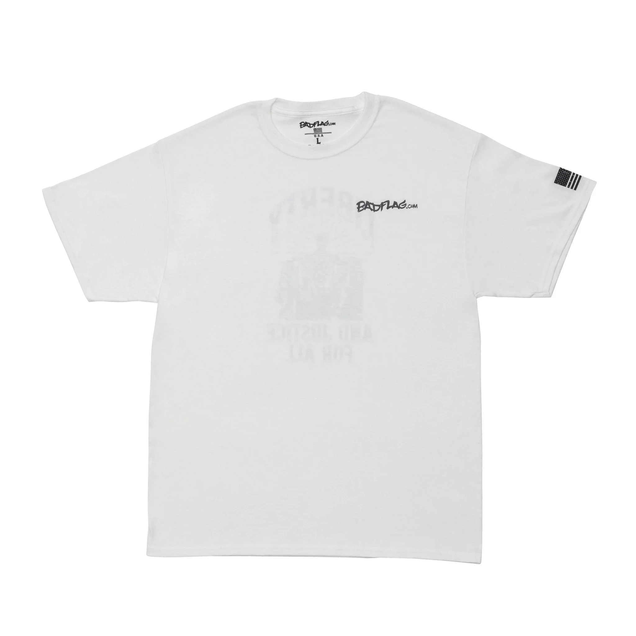 Liberty and Justice Graphic Tee-white *BadFlag* - Image 3
