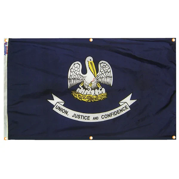 Louisiana Flag with Grommets Along the Edges for Wall Hanging - Image 3