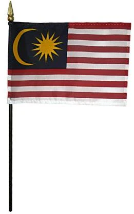 Malaysia Stick Flag 4"x6"