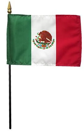 Mexico Stick Flag 4"x6" | Made in USA