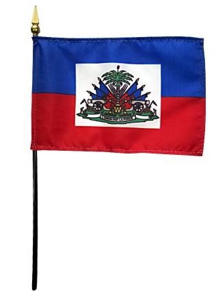 Haiti Stick Flag 4"x6"