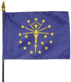 Indiana Stick Flag 4" x 6"