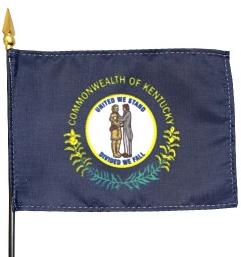 Kentucky Stick Flag 4" x 6"