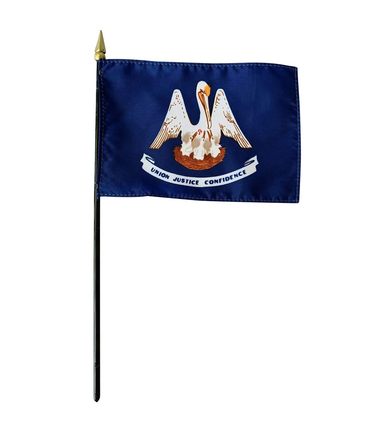 Louisiana Stick Flag 4" x 6"