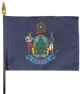Maine Stick Flag 4" x 6"