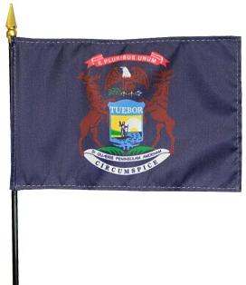 Michigan Stick Flag 4" x 6"