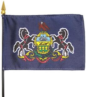 Miniature Pennsylvania Flag 4"x 6"