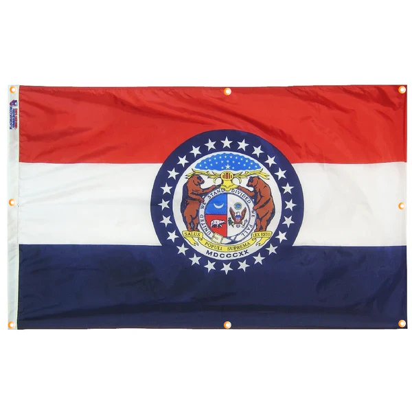 Missouri Flag with Grommets Along the Edges for Wall Hanging - Image 4