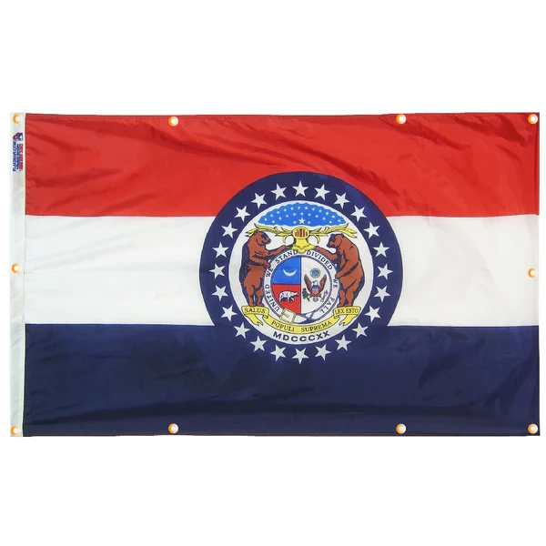 Missouri Flag with Grommets Along the Edges for Wall Hanging - Image 5