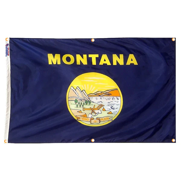Montana Flag with Grommets Along the Edges for Wall Hanging - Image 3