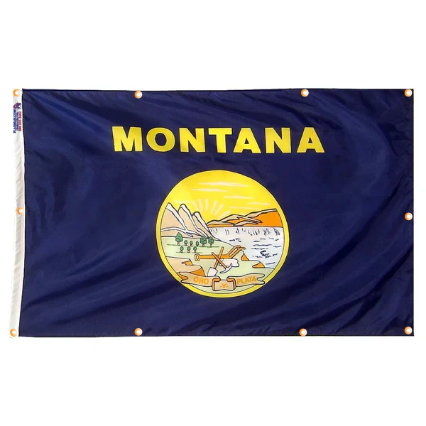 Montana Flag with Grommets Along the Edges for Wall Hanging - Image 5