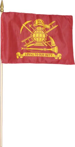 Mounted Firefighter Grave Marker Flag 12"x18" - Image 2