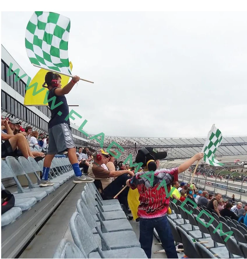 TrackFlag™ Printed Green & White Checkered Professional Race Flag | Made in USA - Image 3